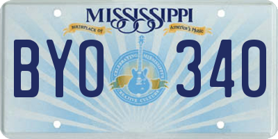 MS license plate BYO340