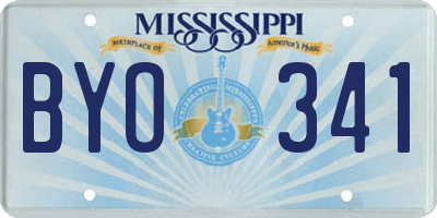 MS license plate BYO341