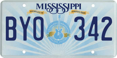 MS license plate BYO342
