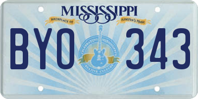 MS license plate BYO343