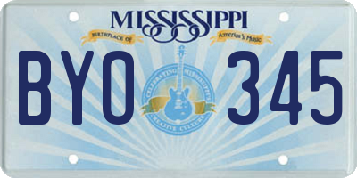 MS license plate BYO345