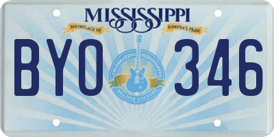 MS license plate BYO346