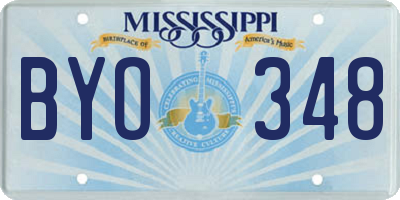 MS license plate BYO348