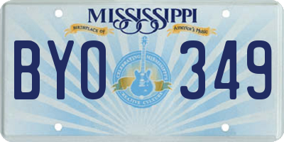 MS license plate BYO349
