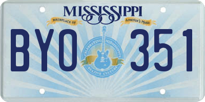 MS license plate BYO351