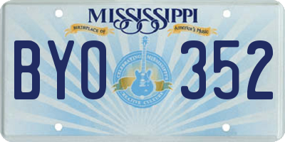 MS license plate BYO352