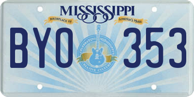 MS license plate BYO353