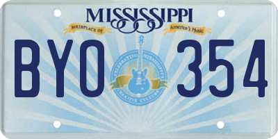 MS license plate BYO354