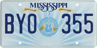 MS license plate BYO355