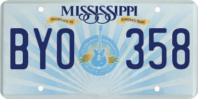 MS license plate BYO358