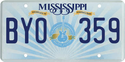 MS license plate BYO359