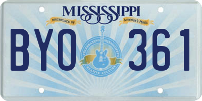 MS license plate BYO361