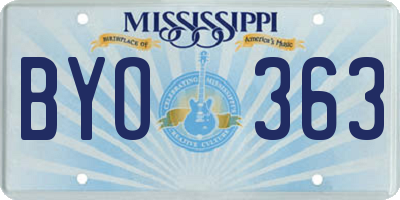 MS license plate BYO363