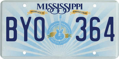 MS license plate BYO364