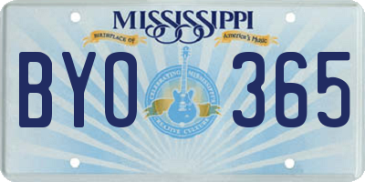 MS license plate BYO365