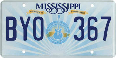 MS license plate BYO367