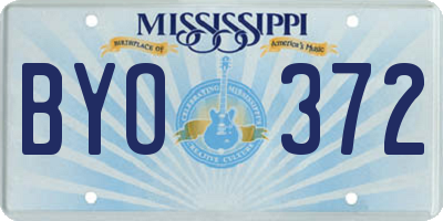 MS license plate BYO372
