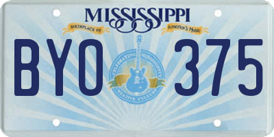 MS license plate BYO375
