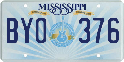 MS license plate BYO376