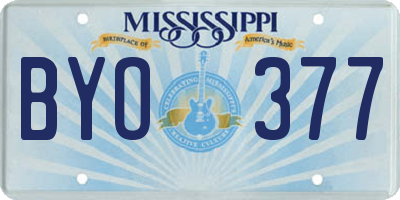 MS license plate BYO377