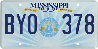 MS license plate BYO378