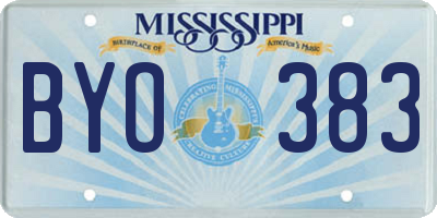 MS license plate BYO383