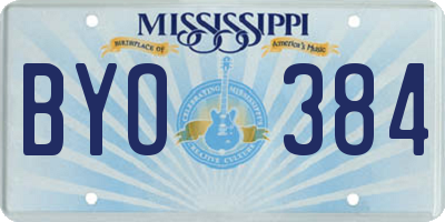 MS license plate BYO384