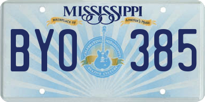 MS license plate BYO385