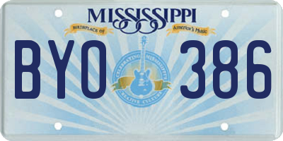 MS license plate BYO386