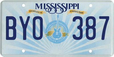MS license plate BYO387