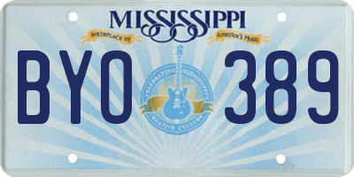 MS license plate BYO389