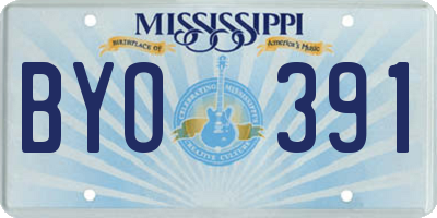 MS license plate BYO391