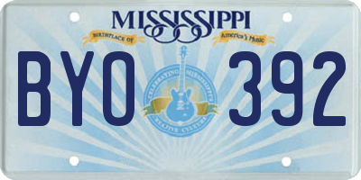 MS license plate BYO392
