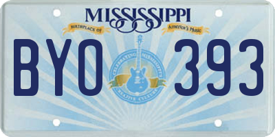 MS license plate BYO393