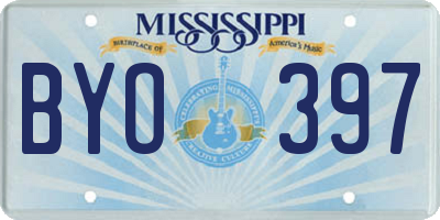 MS license plate BYO397