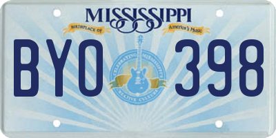 MS license plate BYO398
