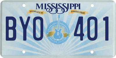 MS license plate BYO401