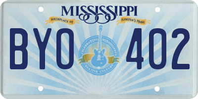 MS license plate BYO402