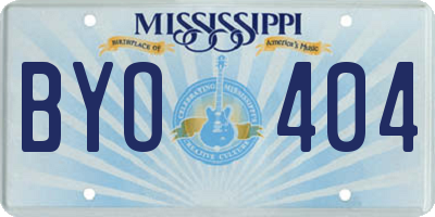 MS license plate BYO404