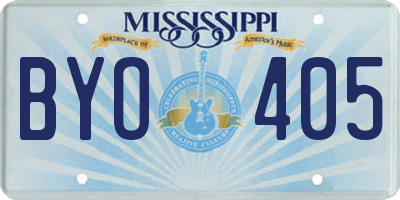 MS license plate BYO405