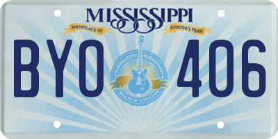 MS license plate BYO406