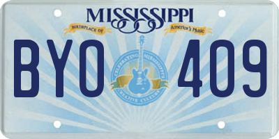 MS license plate BYO409