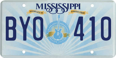 MS license plate BYO410