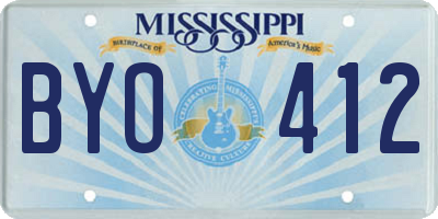 MS license plate BYO412