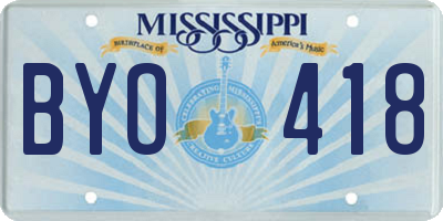 MS license plate BYO418
