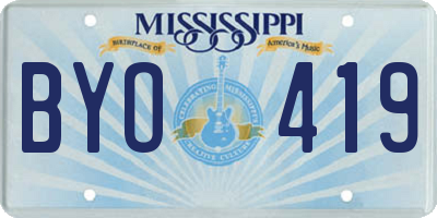 MS license plate BYO419