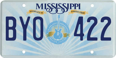 MS license plate BYO422