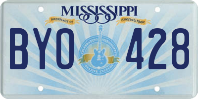 MS license plate BYO428