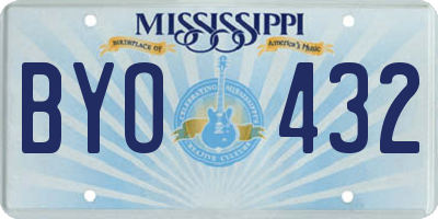MS license plate BYO432