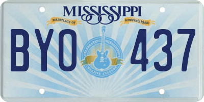 MS license plate BYO437
